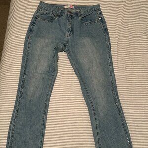 Juicy by Juicy Couture Light Wash studded straight-leg jeans